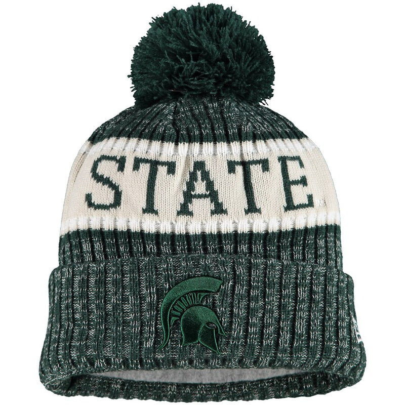 Michigan State Spartans Team Logo Sport Cuffed Knit Hat with Pom