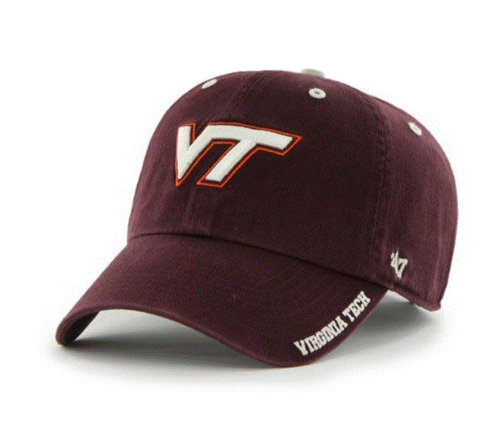 Virginia Tech Hokies - Dark Maroon Ice Clean Up Hat, 47 Brand