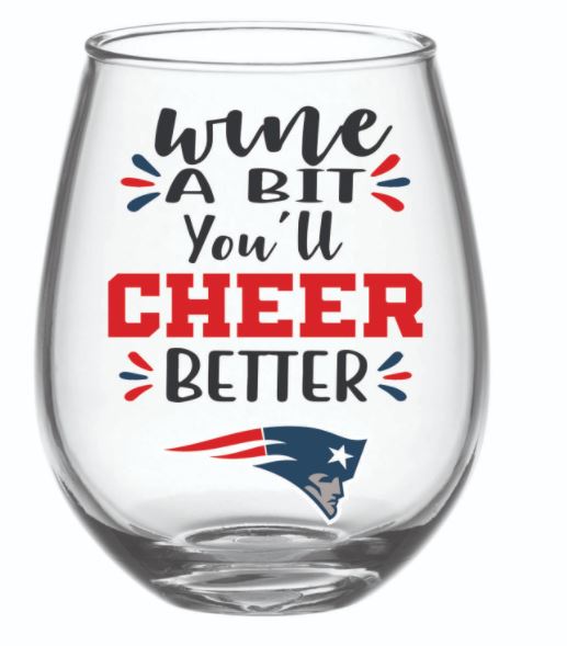 New England Patriots - Boxed Stemless 17oz Wine Glass