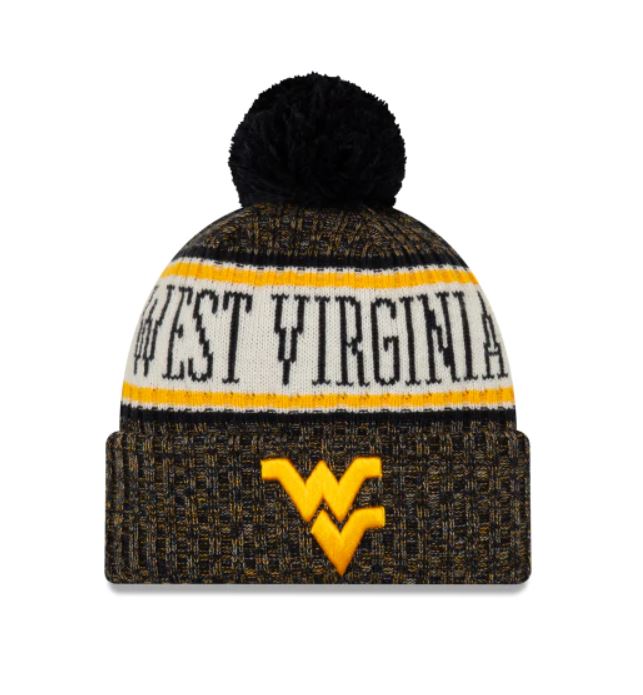 West Virginia Mountaineers - Cuffed Knit Hat with Pom, New Era
