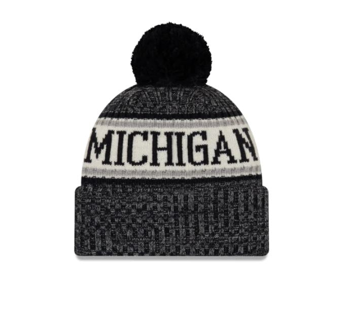 Michigan Wolverines - Team Logo Knit Hat with Pom, New Era