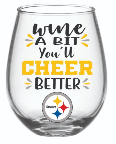 Pittsburgh Steelers - Boxed Stemless 17oz Wine Glass