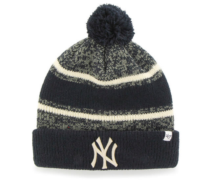 New York Yankees - Navy Fairfax Cuff Knit Beanie with Pom, 47 Brand