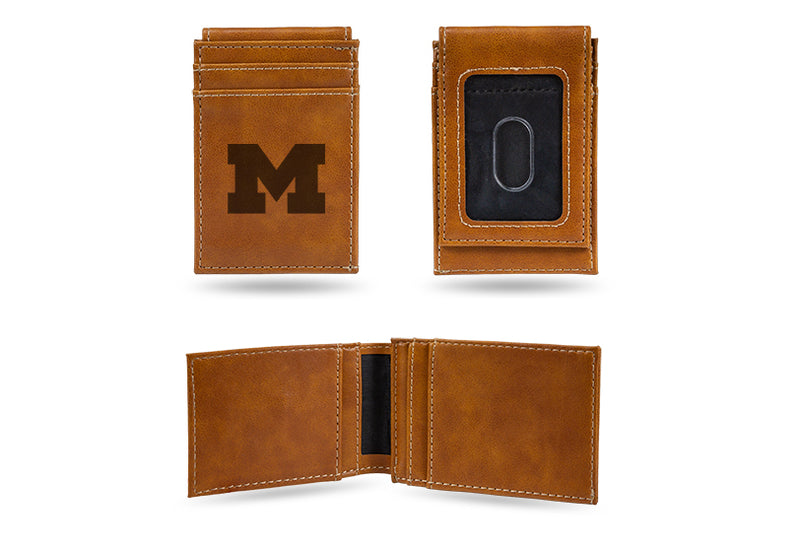 Michigan Wolverines Laser Engraved Front Pocket Wallet
